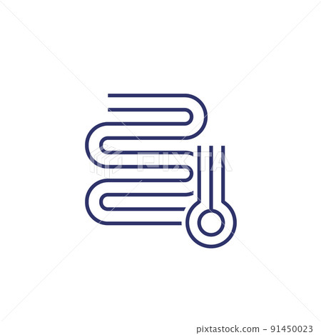 underfloor heating system line icon on white underfloor heating system line icon on white 91450023