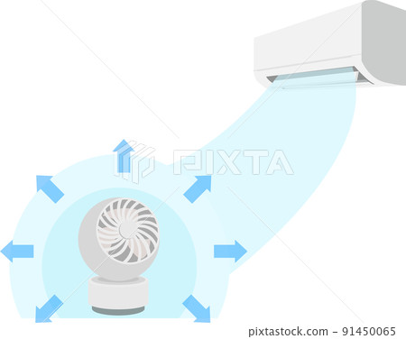 帶空調和循環器的風循環圖解矢量 91450065
