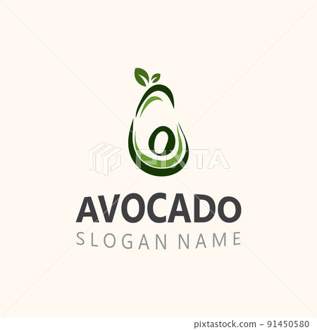 Avocado fresh fruit logo design creative ilustration template 91450580