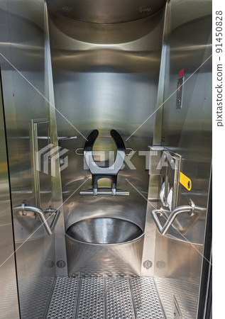 Internal arrangement of public toilet in city park 91450828