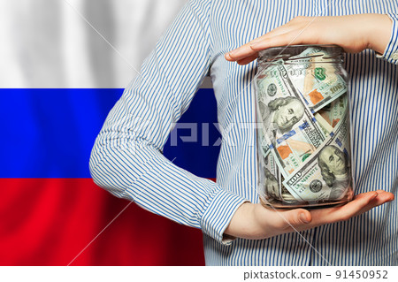 US dollars cash money in Russia 91450952