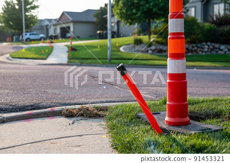 Directional underground boring to install plastic conduit for high speed fiber internet utilities 91453321
