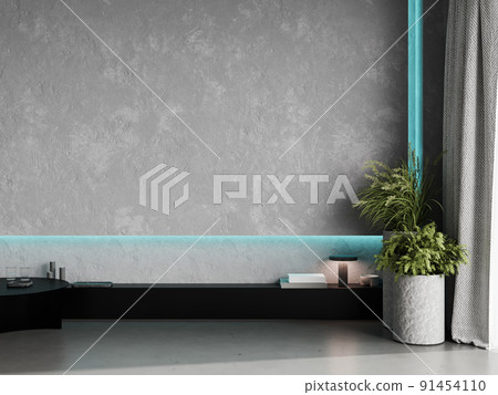 Wall mockup, loft concrete living room interior background, 3d render Wall mockup, loft concrete living room interior background, 3d render 91454110