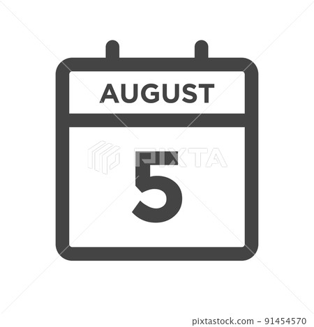 August 5 Calendar Day or Calender Date for Deadlines or Appointment 91454570