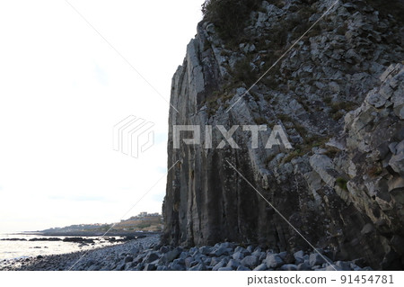 Gaetkak columnar joint, columnar joint, cliff, cliff, beach, coast, lava, natural cave, sunset, Gaetkak columnar joint, columnar joint, cliff, cliff, beach, coast, lava, natural cave, sunset, 91454781