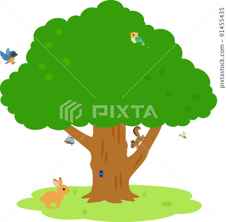 Animals and insects gathering on trees 91455435