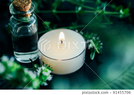 Aroma candles and herbs relaxation image material Aroma candles and herbs relaxation image material 91455706