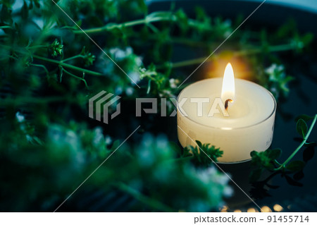 Aroma candles and herbs relaxation image material v 91455714