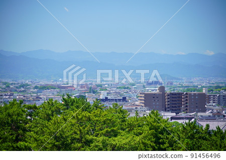 Fujiwara-kyo and Miminashiyama telephoto as seen from Nara 91456496
