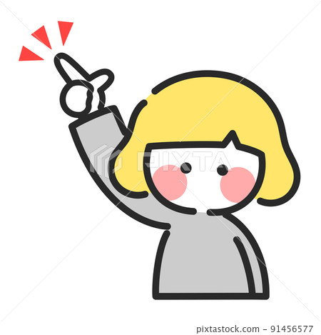 一個可愛的女孩做檢查姿勢的插圖 91456577