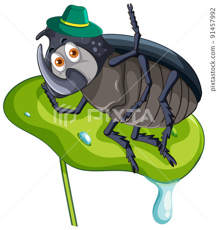 A beetle cartoon character isolated A beetle cartoon character isolated 91457992