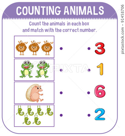 Worksheet design for counting animals 91458706