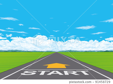 Start line: A road that extends straight to the vast land 91458729