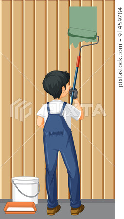 Back of painter construction worker Back of painter construction worker 91459784