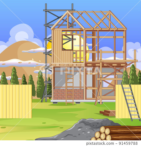 Building construction site scene Building construction site scene 91459788