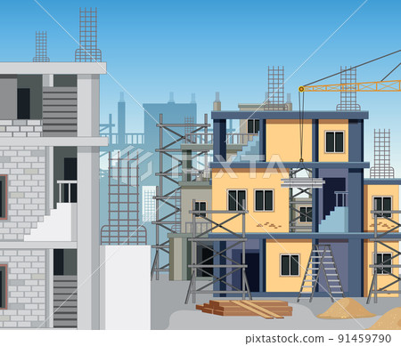 Building construction site scene Building construction site scene 91459790