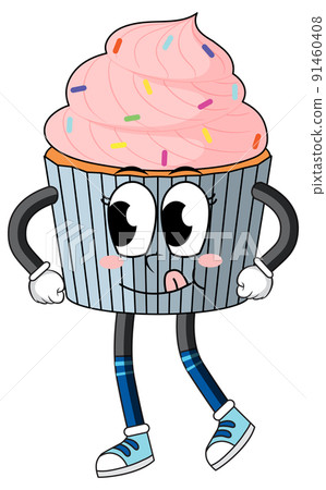 Pink cupcake with arms and legs 91460408