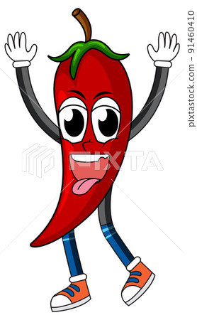 Red chili with happy face 91460410