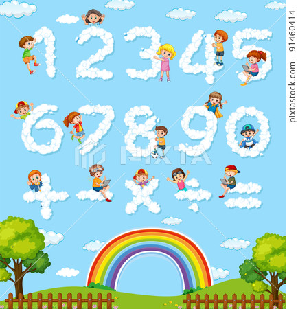 Number 0 to 9 with math symbols Number 0 to 9 with math symbols 91460414