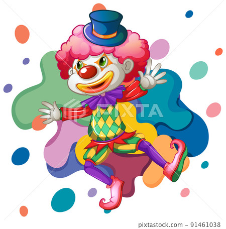 A clown cartoon colourful character 91461038