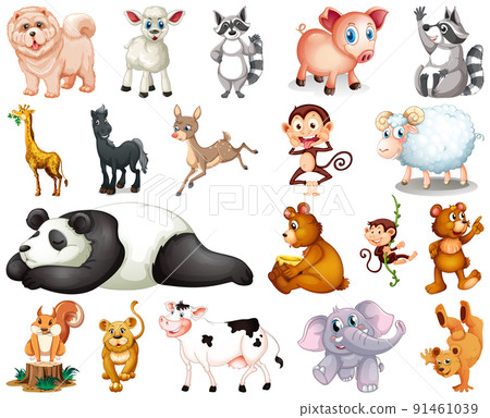 Set of animal cartoon character 91461039