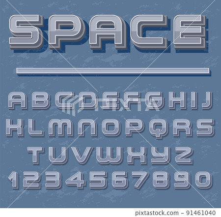 A set of English alphabet space font 91461040