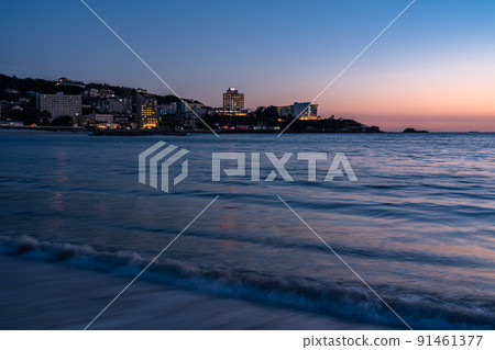 《和歌山縣》夕陽白浜海灘、南紀白浜 《和歌山縣》夕陽白浜海灘、南紀白浜 91461377