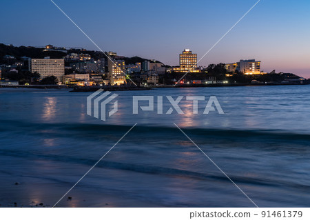 《和歌山縣》夕陽白浜海灘、南紀白浜 91461379