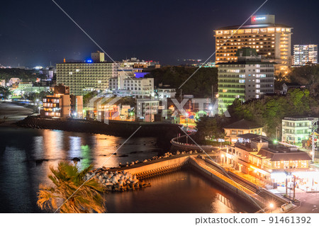 《和歌山縣》夜白浜海灘、南紀白浜 91461392