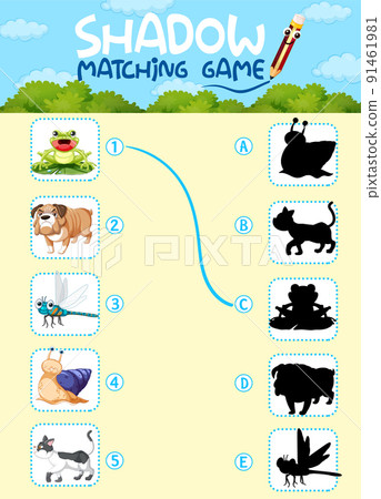 Shadow matching game template 91461981