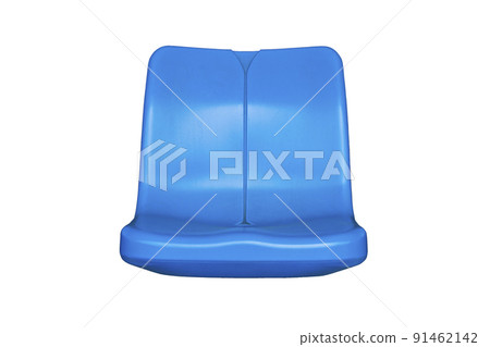 Blue stadium chairs isolated on white background 91462142