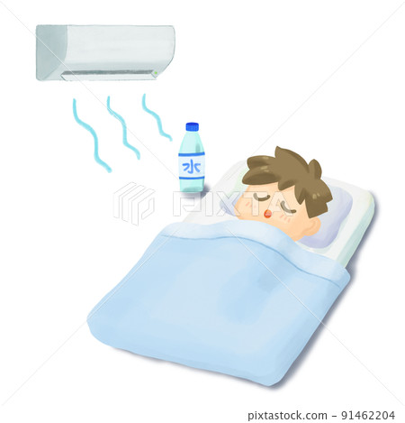 A person who puts water at the bedside with a cooler A person who puts water at the bedside with a cooler 91462204