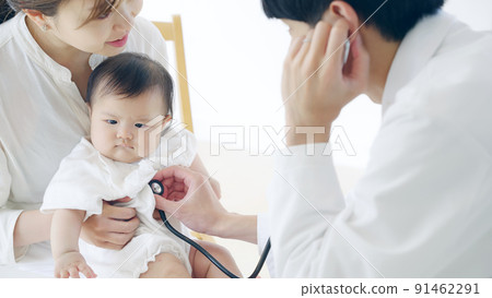 Doctor who examines a baby Pediatrician Infant examination Doctor who examines a baby Pediatrician Infant examination 91462291