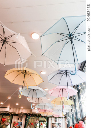Collect Colorful umbella decorate in the restaurant Collect Colorful umbella decorate in the restaurant 91462488