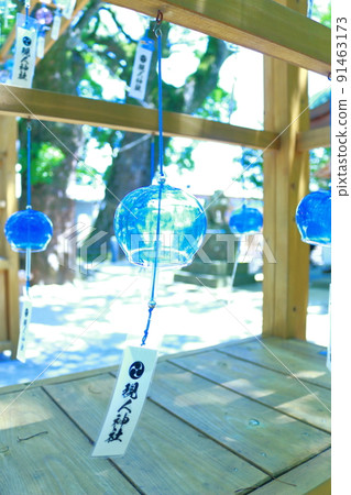 Arahito Shrine's wind chime, a summer tradition, Nakagawa City, Fukuoka Prefecture, Arahito Shrine Arahito Shrine's wind chime, a summer tradition, Nakagawa City, Fukuoka Prefecture, Arahito Shrine 91463173