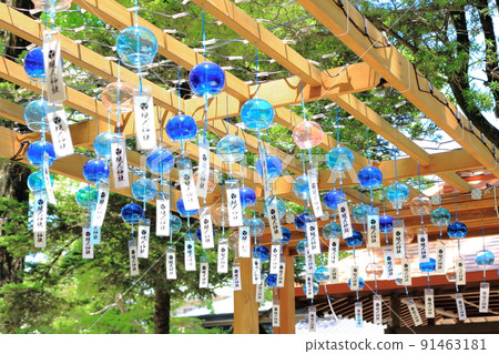 Arahito Shrine's wind chime, a summer tradition, Nakagawa City, Fukuoka Prefecture, Arahito Shrine 91463181
