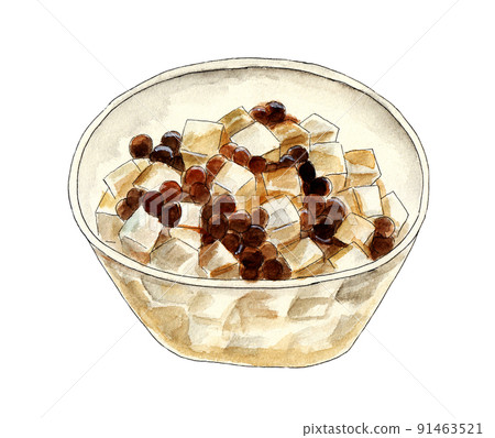 Hand drawn watercolor bean agar illustration Hand drawn watercolor bean agar illustration 91463521
