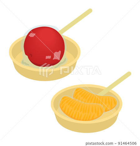 Illustration of anzu candy and orange candy Illustration of anzu candy and orange candy 91464506
