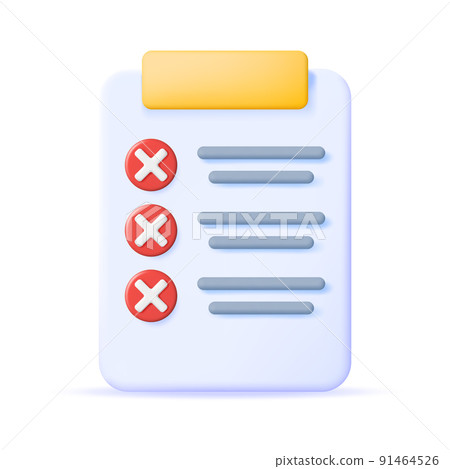 3D Paper Clipboard Holder with Wrong Checklist 3D Paper Clipboard Holder with Wrong Checklist 91464526