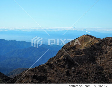 The summit of Mt. Otoko and the summit of Chokai in the distance The summit of Mt. Otoko and the summit of Chokai in the distance 91464670