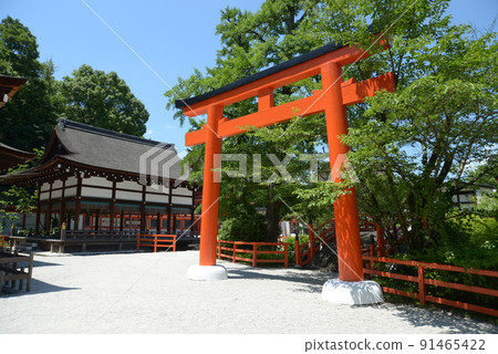 Shimogamo Shrine Hashi-dono and Torii, Sakyo-ku, Kyoto 91465422