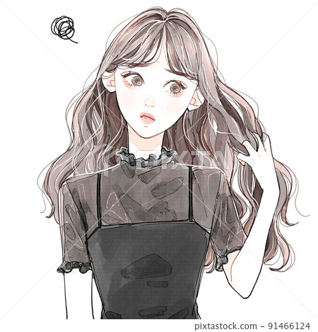 頭髮因潮濕而散開的女人 頭髮因潮濕而散開的女人 91466124