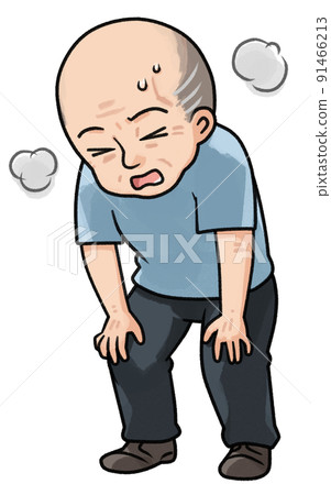 Shortness of breath senior man 91466213