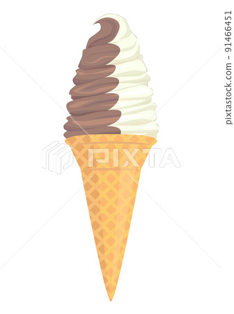 Illustration of chocolate vanilla soft serve 91466451