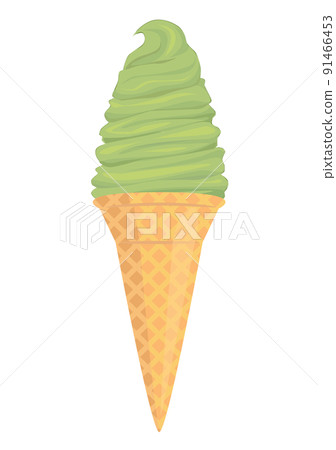 抹茶軟冰淇淋插圖 91466453