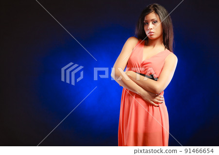 mixed race girl in party dress on blue mixed race girl in party dress on blue 91466654