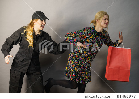 Security guard and shoplifter. Security guard and shoplifter. 91466978
