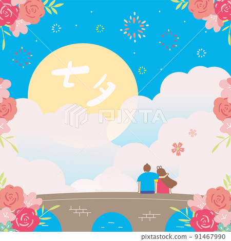 Chinese Valentine's Day, the Cowherd and the Weaver Girl are dating on the bridge Chinese Valentine's Day, the Cowherd and the Weaver Girl are dating on the bridge 91467990