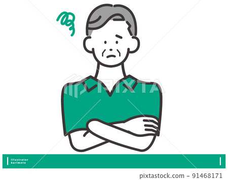 Male illustrations with arms crossed Vector material Male illustrations with arms crossed Vector material 91468171