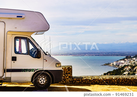 Caravan on catalan coast of Spain, Punta Falconera Caravan on catalan coast of Spain, Punta Falconera 91469231